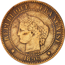 France, Cérès, 2 Centimes, 1896, Paris, VF(30-35), Bronze, KM:827.1, Gadoury 105