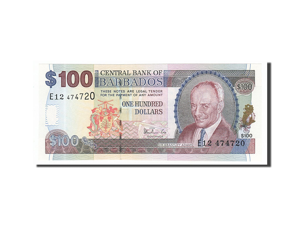 Billete, 100 Dollars, 1999, Barbados, UNC