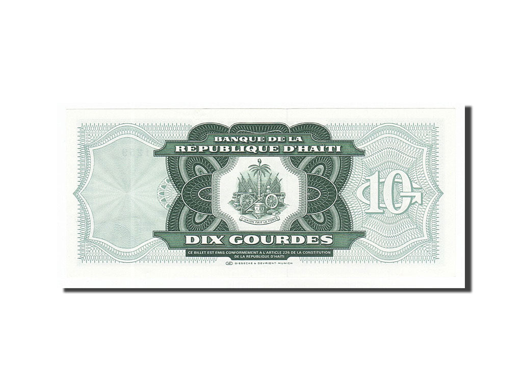 Banknote, Haiti, 10 Gourdes, 1991, UNC(65-70)