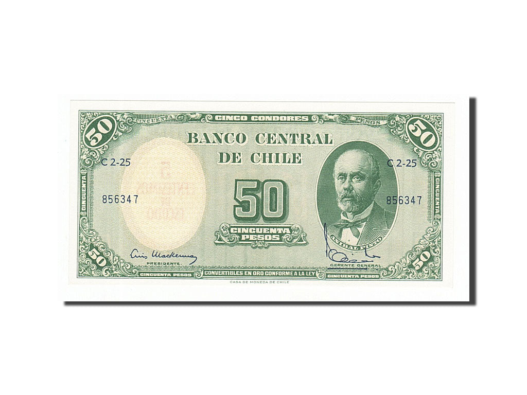 Banconote, Cile, 5 Centesimos on 50 Pesos, 1960, FDS