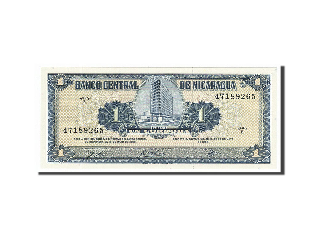 Banknote, Nicaragua, 1 Cordoba, 1968, UNC(65-70)