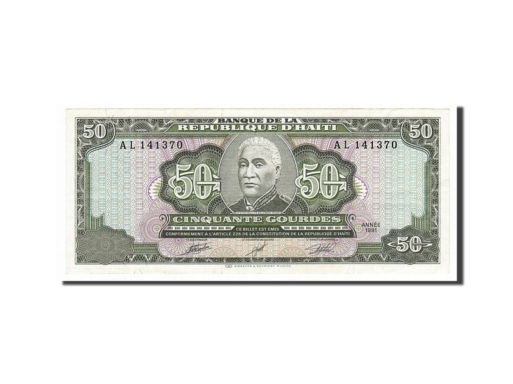 Haiti, 50 Gourdes, 1991, KM #257a, AU(50-53), AL141370