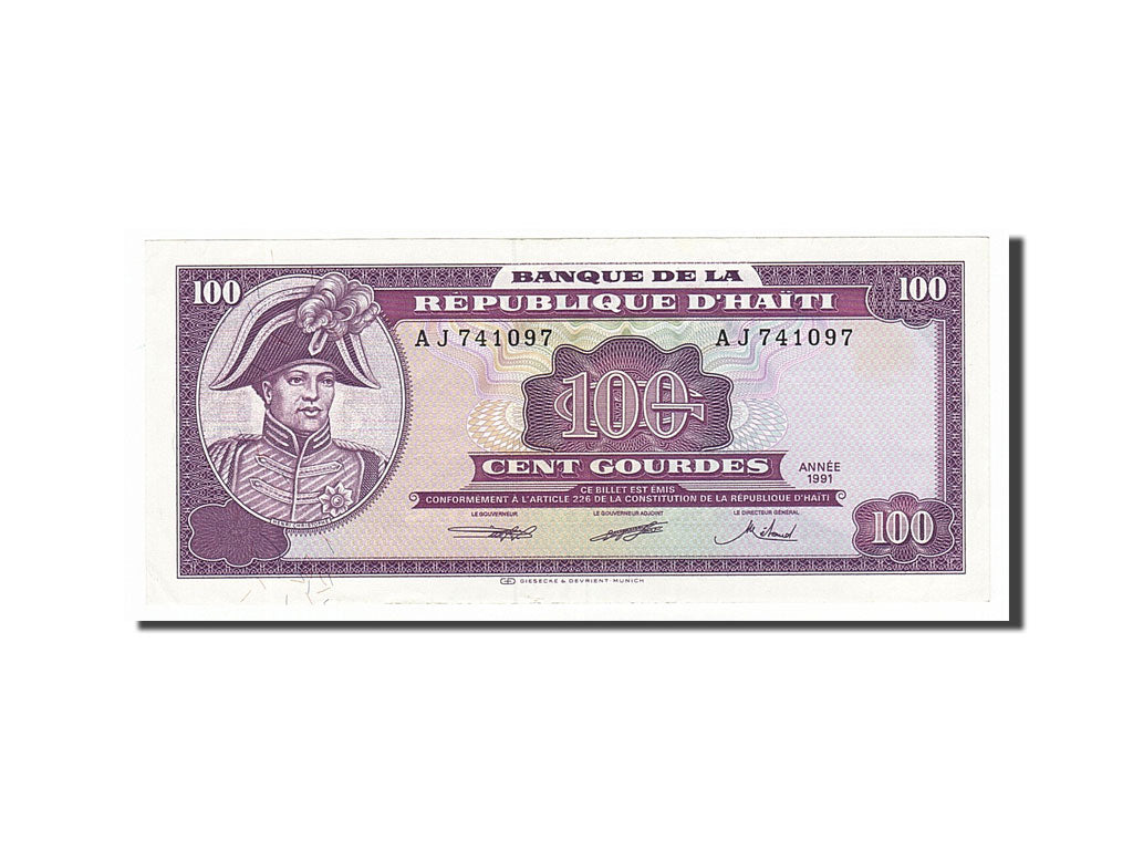 Banknote, Haiti, 100 Gourdes, 1991, AU(55-58)