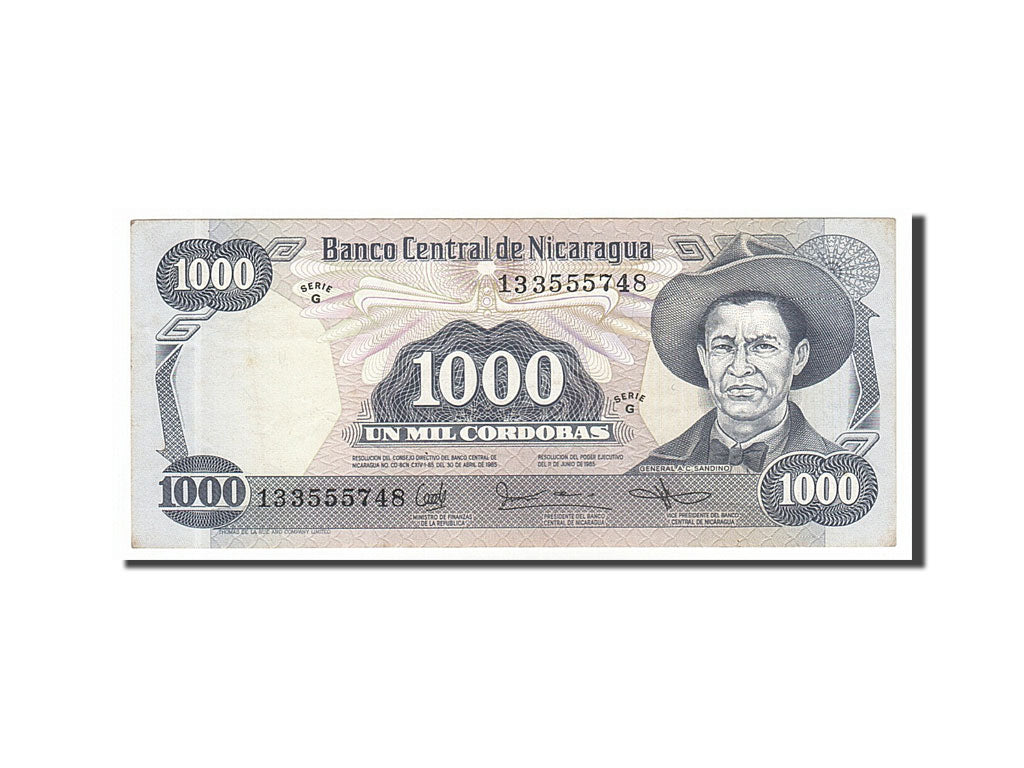 Banknote, Nicaragua, 1000 Cordobas, 1987, AU(50-53)
