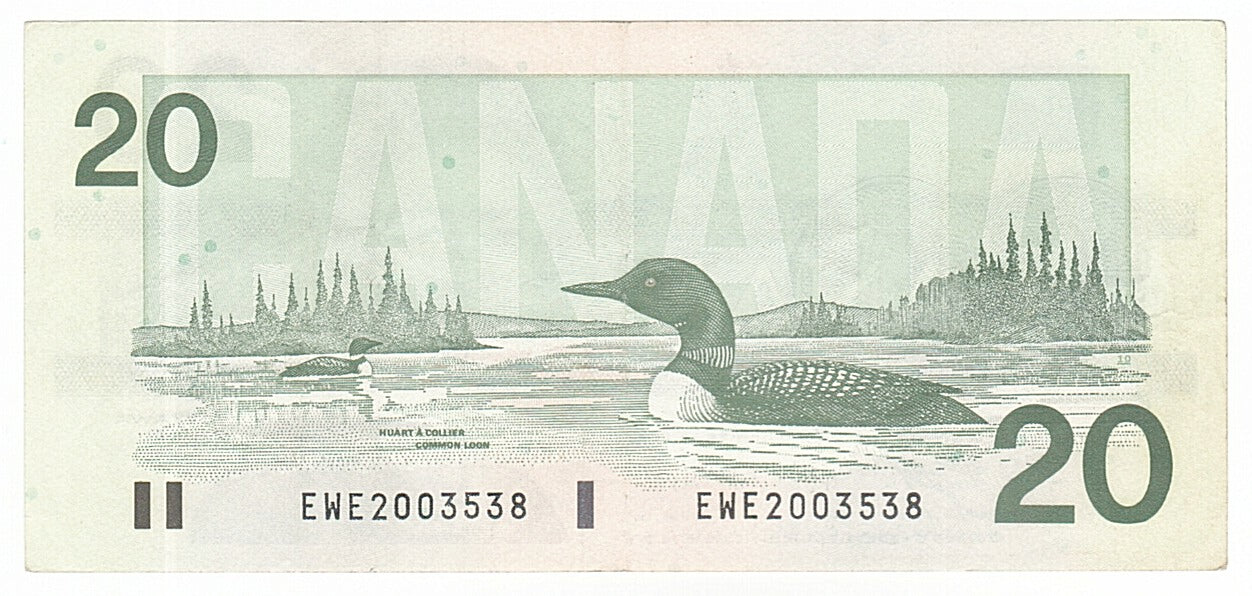 Canada, 20 Dollars, 1991, KM #97d, AU(55-58), EWE2003538