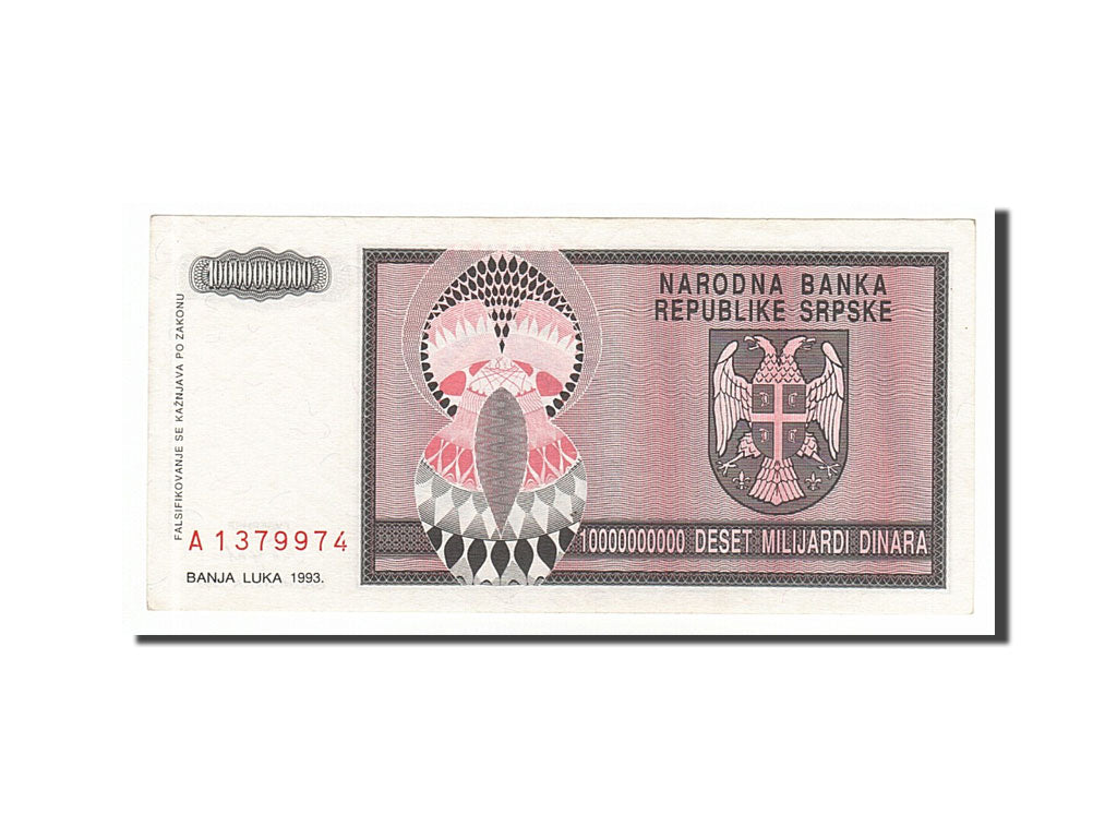 Bosnia - Herzegovina, 10 Milliard Dinara, 1993, KM #148a, UNC(60-62), A1379974
