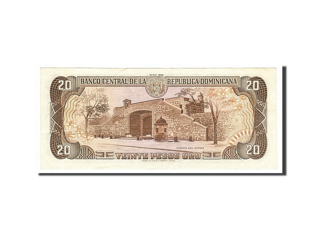 Dominican Republic, 20 Pesos Oro, 1988, KM #120c, AU(50-53), C119515U