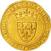 France, Charles VI, Ecu d'or 3rd emission, Paris, AU(55-58), Gold, Duplessy:369B
