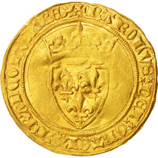 France, Charles VI, Ecu d'or 5ème émission, Tournai, TB+, Or, Duplessy:369D