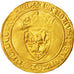 France, Charles VI, Ecu d'or 5ème émission, Tournai, TB+, Or, Duplessy:369D