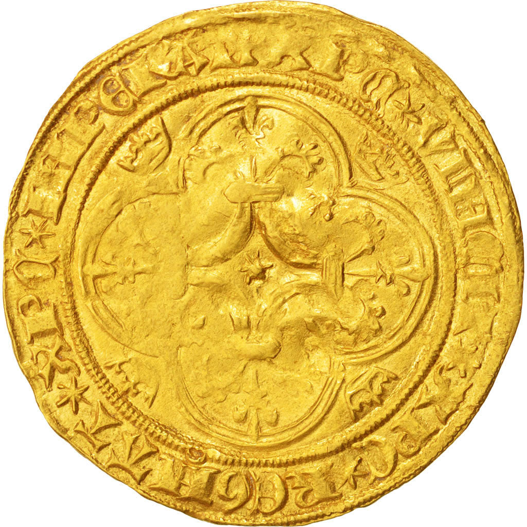 France, Charles VI, Ecu d'or 5ème émission, Tournai, TB+, Or, Duplessy:369D