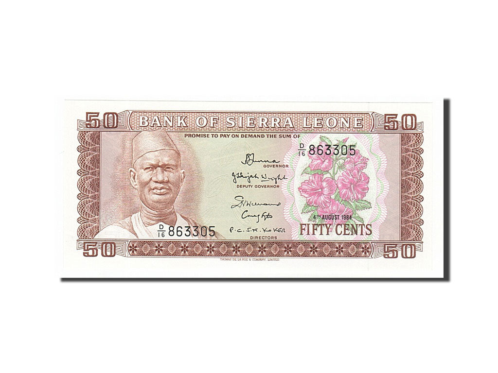 Banknote, Sierra Leone, 50 Cents, 1984, 1984-08-04, UNC(65-70)