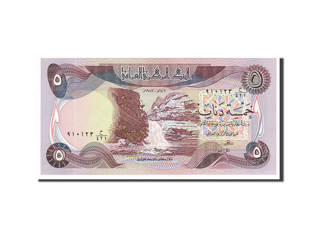 Banconote, Iraq, 5 Dinars, 1982, FDS