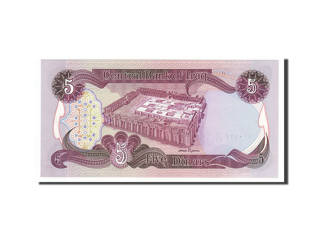 Banconote, Iraq, 5 Dinars, 1982, FDS
