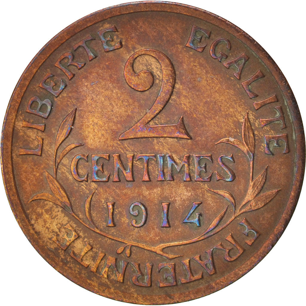 France, Dupuis, 2 Centimes, 1914, Paris, EF(40-45), Bronze, KM:841, Gadoury:107