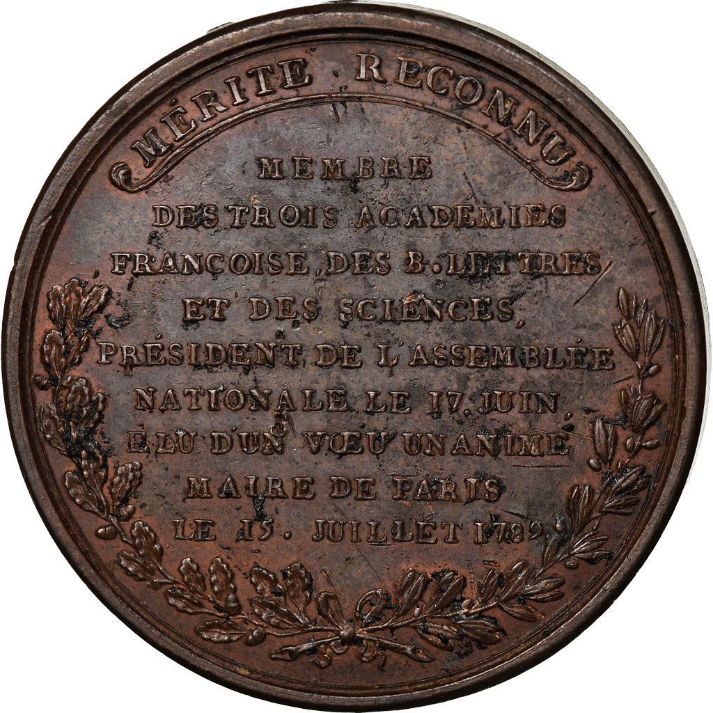 France, Médaille, Louis XVI, Silvain Bailly, Maire de Paris, History, 1789