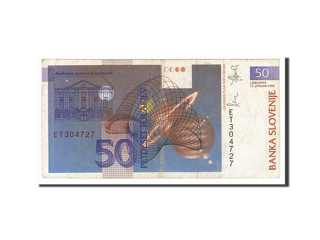 Banknote, Slovenia, 50 Tolarjev, 1992, 1992-01-15, VF(30-35)