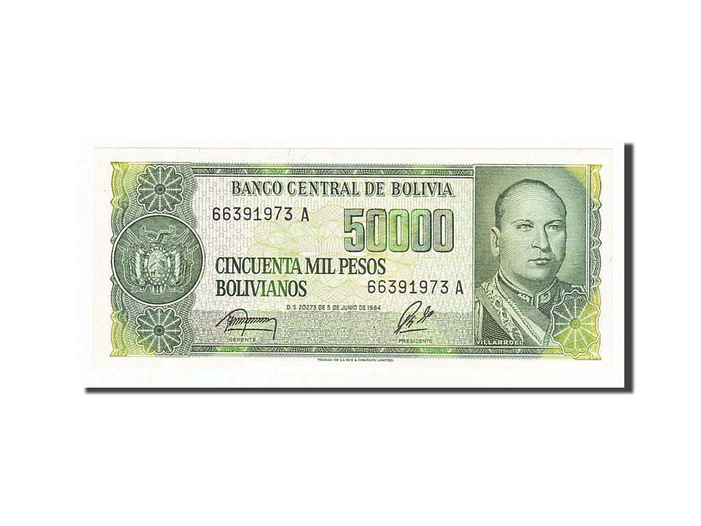 Banknote, Bolivia, 50,000 Pesos Bolivianos, 1984, 1984-06-05, UNC(65-70)