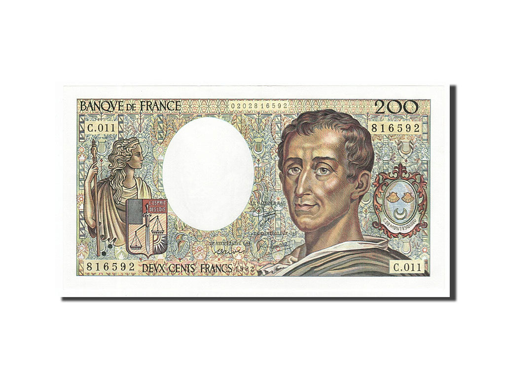 Banknote, France, 200 Francs, 200 F 1981-1994 ''Montesquieu'', 1982, UNC(63)