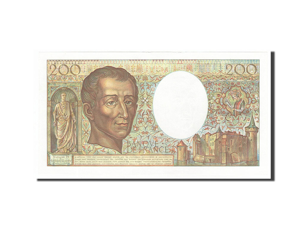 Banknote, France, 200 Francs, 200 F 1981-1994 ''Montesquieu'', 1982, UNC(63)