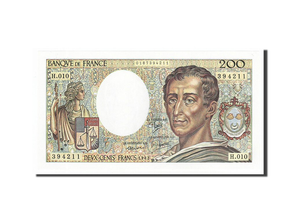 Banknote, France, 200 Francs, 200 F 1981-1994 ''Montesquieu'', 1982, UNC(65-70)