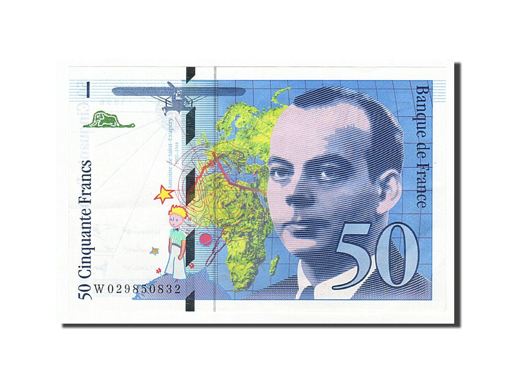 France, 50 Francs, 50 F 1992-1999 ''St Exupéry'', 1996, KM #157Ac, UNC(60-62), W