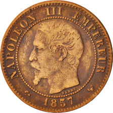Francia, Napoleon III, Napoléon III, 2 Centimes, 1857, Lille, MB, Bronzo, KM...