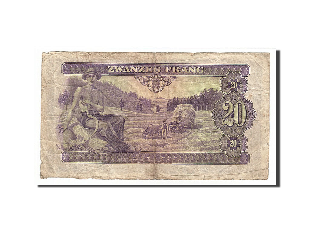 Luxembourg, 20 Frang, 1943, KM #42a, VF(20-25), B311294