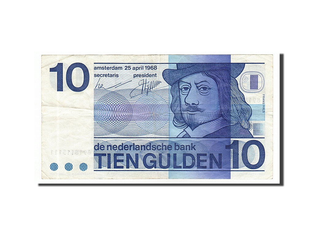 Netherlands, 10 Gulden, 1968, KM #91b, 1968-04-25, EF(40-45), 8918115111