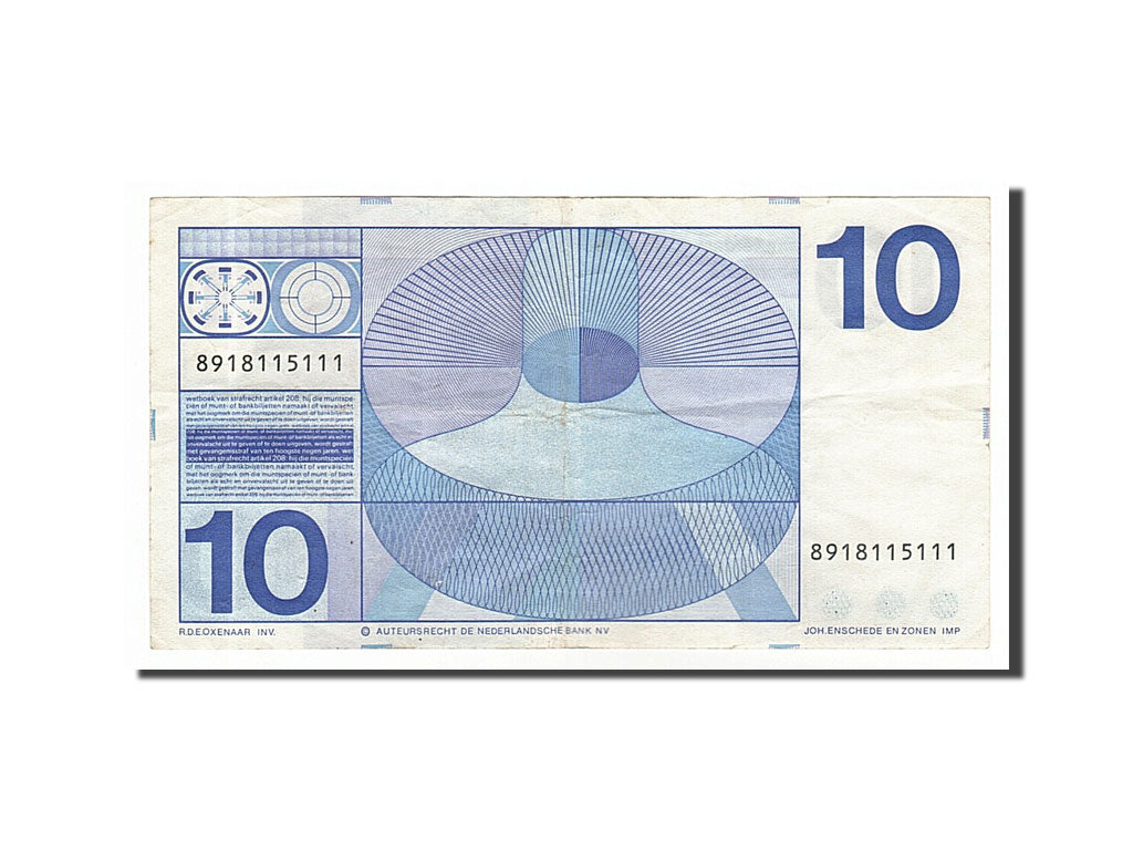 Netherlands, 10 Gulden, 1968, KM #91b, 1968-04-25, EF(40-45), 8918115111