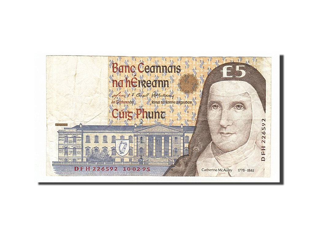 Ireland - Republic, 5 Pounds, 1995, KM #75b, 1995-02-10, VF(30-35), DFH226592