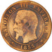 France, Napoléon III, 2 Centimes, 1855, Lille, VG(8-10), Bronze, KM 776.7