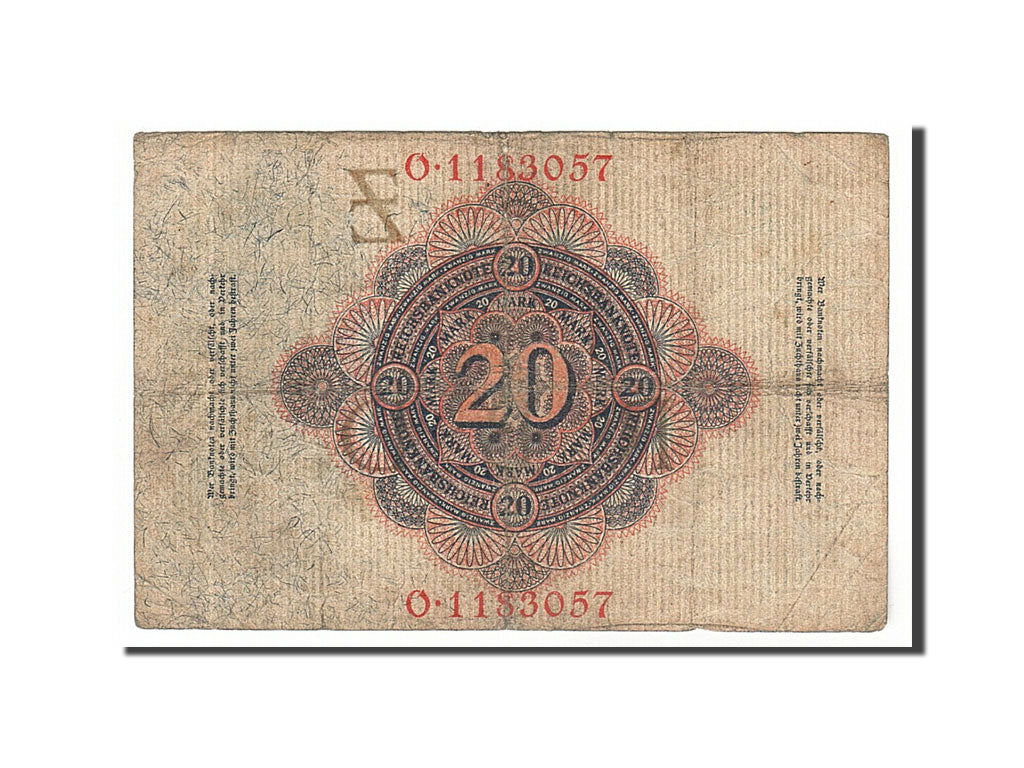 Banknote, Germany, 20 Mark, 1914, 1914-02-19, VF(20-25)