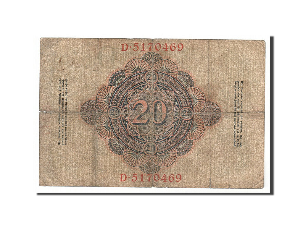 Billete, 20 Mark, 1908, Alemania, 1908-02-07, BC