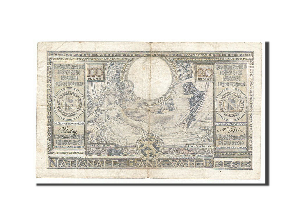 Belgium, 100 Francs-20 Belgas, 1941, KM #112, 1941-11-11, VF(20-25), 7961.F.183
