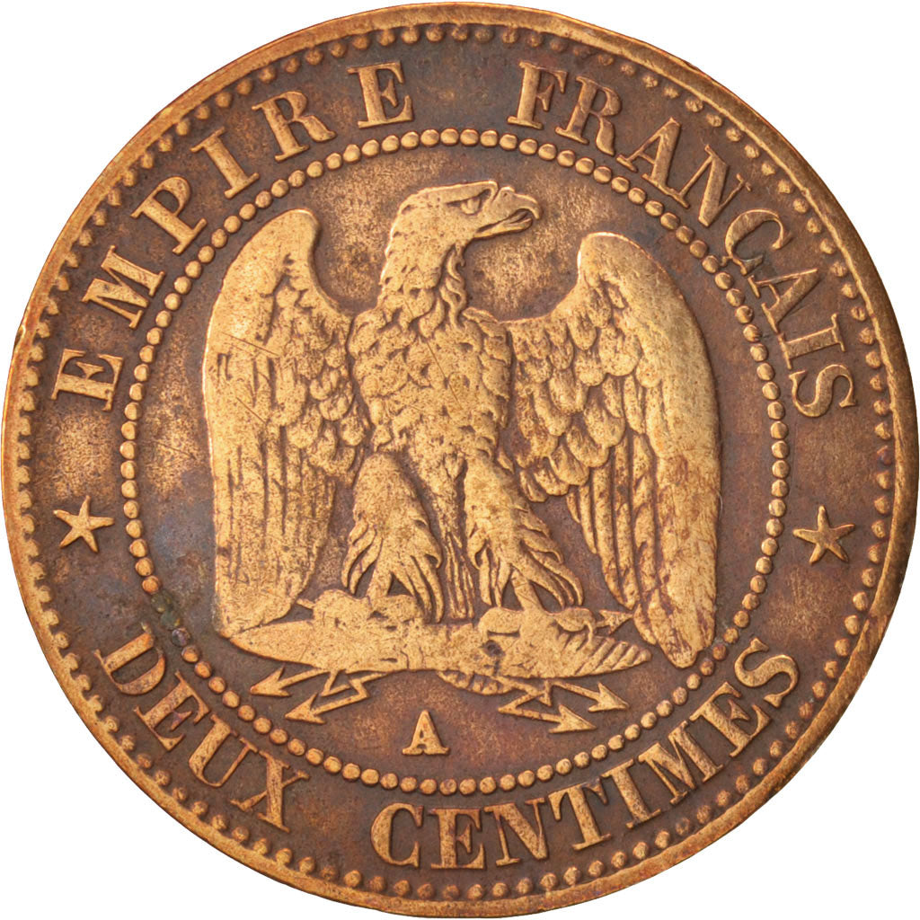 Frankreich, Napoleon III, 2 Centimes, 1855, Paris, VF(30-35), KM 776.1