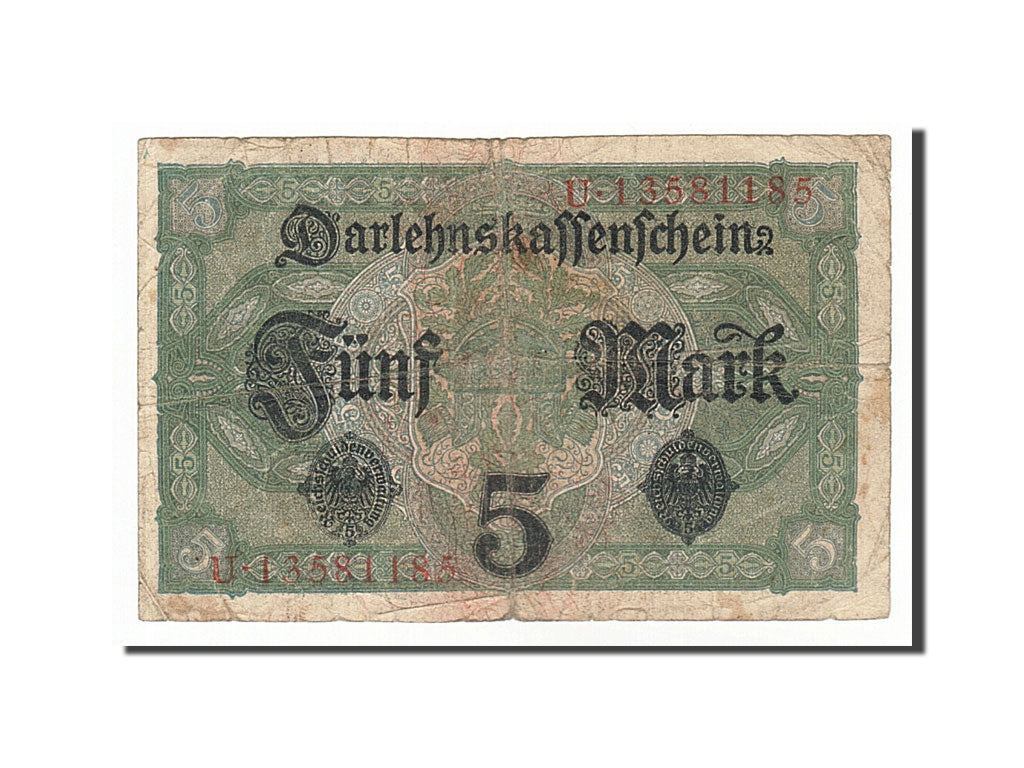 Banknote, Germany, 5 Mark, 1917, 1917-08-01, VF(20-25)