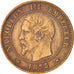 France, Napoleon III, 2 Centimes, 1855, Paris, TB+, Bronze, Gadoury 103