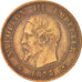 France, Napoleon III, 2 Centimes, 1855, Paris, TB+, Bronze, Gadoury 103