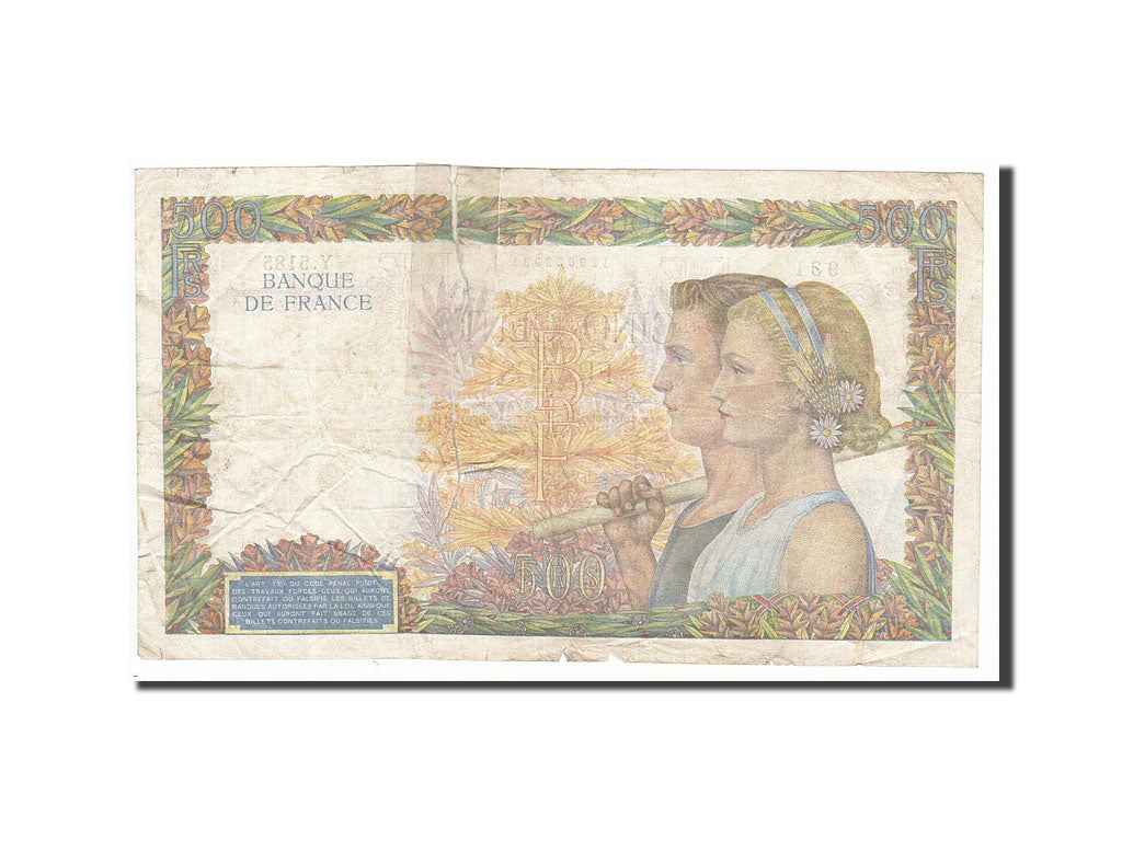 France, 500 Francs, 500 F 1940-1944 ''La Paix'', 1942, KM #95b, 1942-03-26,...
