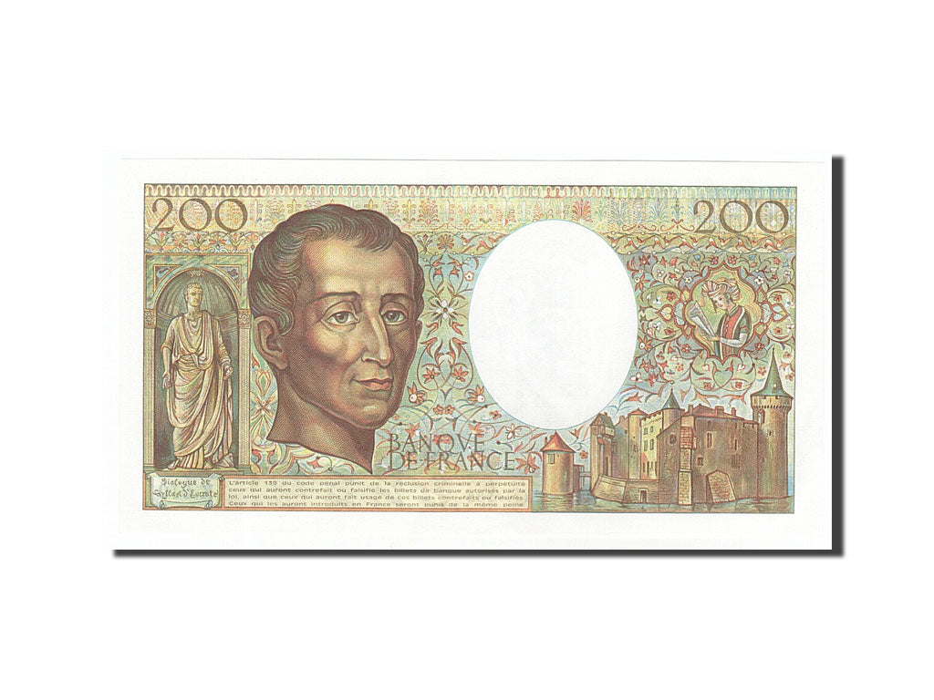 Banknote, France, 200 Francs, 200 F 1981-1994 ''Montesquieu'', 1982, UNC(65-70)