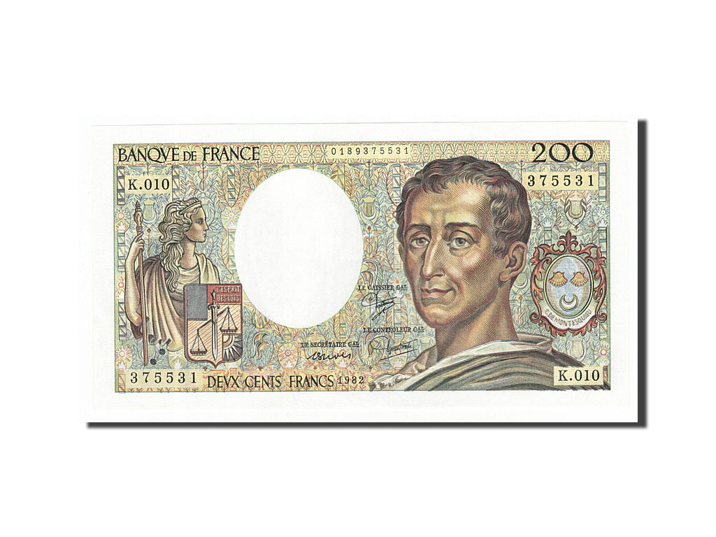 Banknote, France, 200 Francs, 200 F 1981-1994 ''Montesquieu'', 1982, UNC(65-70)