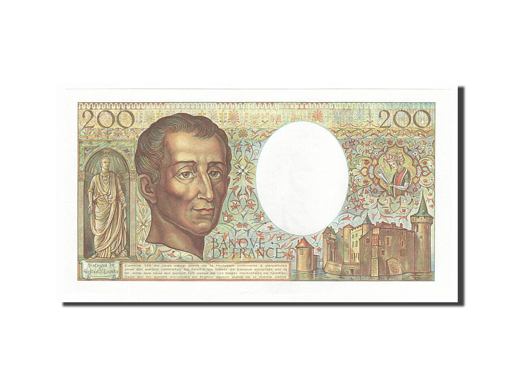 Banknote, France, 200 Francs, 200 F 1981-1994 ''Montesquieu'', 1982, UNC(65-70)