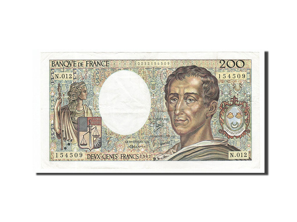 Banknote, France, 200 Francs, 200 F 1981-1994 ''Montesquieu'', 1982, EF(40-45)