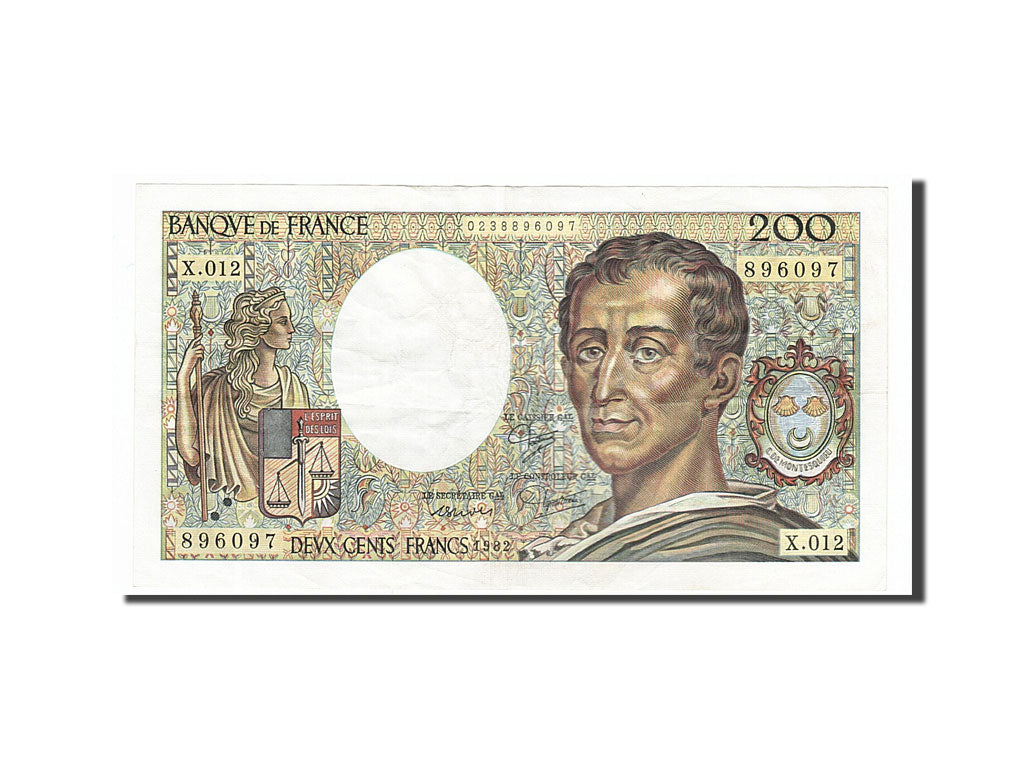 Banknote, France, 200 Francs, 200 F 1981-1994 ''Montesquieu'', 1982, EF(40-45)