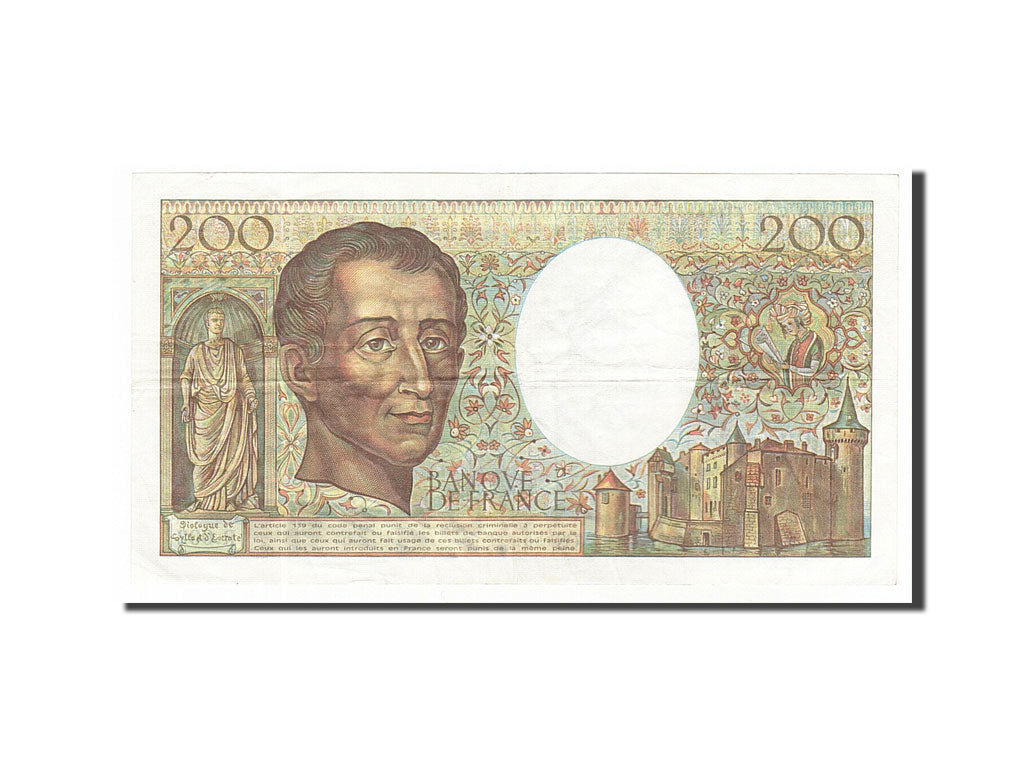 Banknote, France, 200 Francs, 200 F 1981-1994 ''Montesquieu'', 1981, EF(40-45)