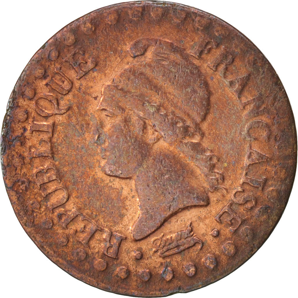 Francia, Dupré, Centime, 1797, Paris, MB, Bronzo, KM:646, Gadoury:76