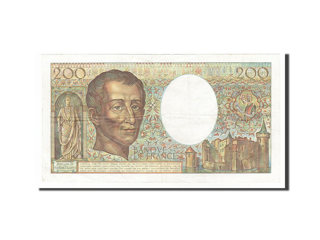Banknote, France, 200 Francs, 200 F 1981-1994 ''Montesquieu'', 1981, EF(40-45)