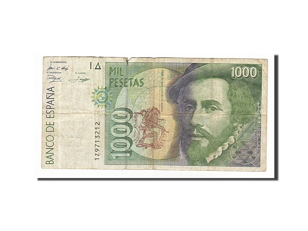 Spain, 1000 Pesetas, 1992, KM #163, 1992-10-12, VF(20-25), 1Z9713212