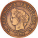 France, Cérès, 5 Centimes, 1873, Paris, VF(20-25), Bronze, KM:821.1, Gadoury157a